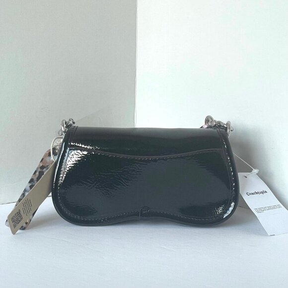 Coach Mini Wavy Dinky Bag Crinkle Patent Coachtopia Black Leather CQ853 - Picture 3 of 14